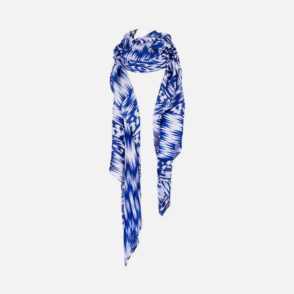 Michael Stars Blue and White Patterned Kimono Wrap